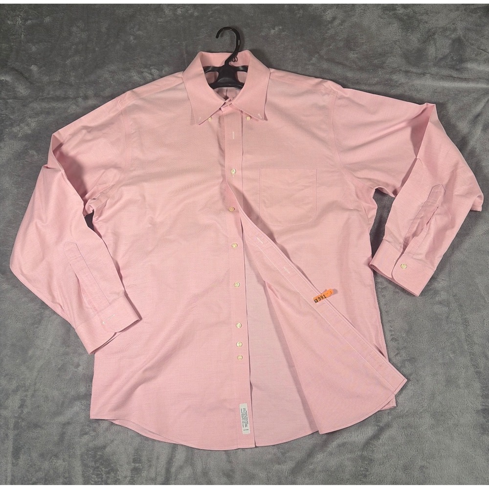 Brooks Brothers Regent Dress Shirt Mens 17-35 Pink Supima Cotton Non-Iron Oxford